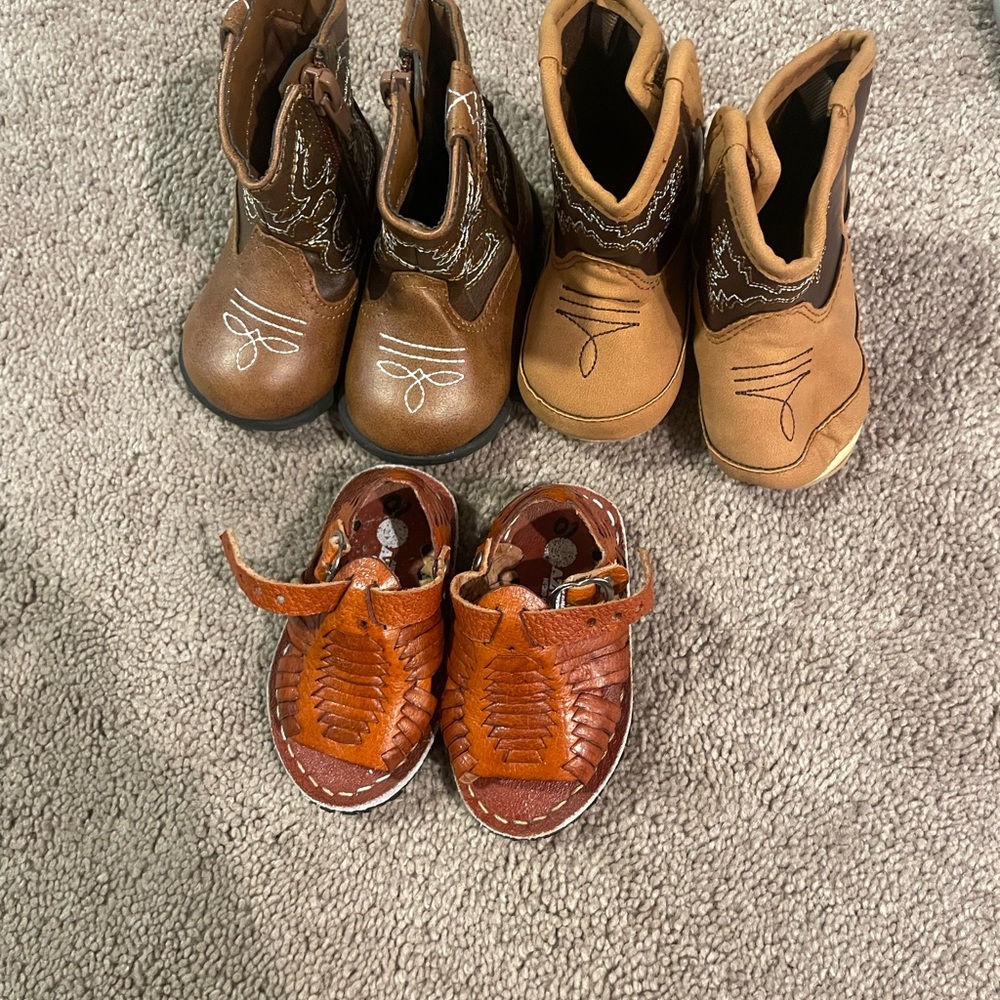 Brown baby Cowboy Boots and sandals